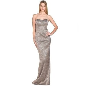 Exquisite Badgley Mischka Collection Rose Gold Evening Gown Size 4 EUC